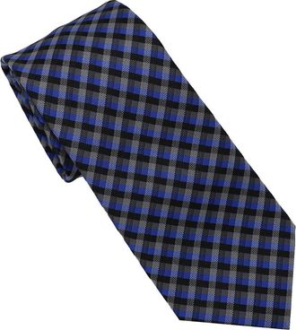 Karl Lagerfeld Gingham Print Tie in Black/Royal at Nordstrom Rack
