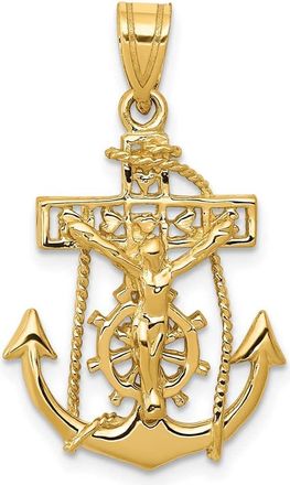 Diamond2Deal 14k Yellow Gold Mariners Cross Pendant