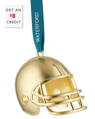 Waterford Football Helmet Golden Ornament With $8 Credit