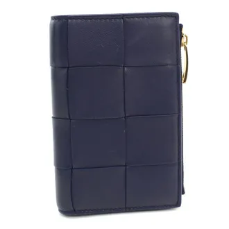 Bottega Veneta Navy Leather Wallet (Bi-Fold) (Pre-Owned)