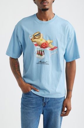 Market Smile Bear Cotton T-Shirt in Blue at Nordstrom, Size Xx-Large