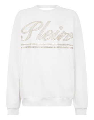 Philipp Plein Washed Open Back Sweatshirt Strass Signature