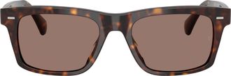 Oliver Peoples 0ov5596su Rectangular Tortoiseshell Acetate Sunglasses with Metallic Accents