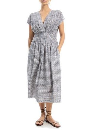 Max Studio Front Pleat Midi Dress in Ivory Sky at Nordstrom Rack, Size X-Large