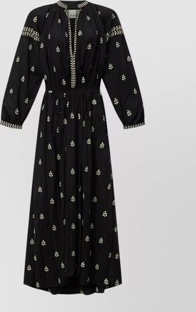 Isabel Marant silk embroidered tassel maxi dress