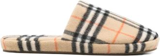 Burberry check-pattern slippers - Beige