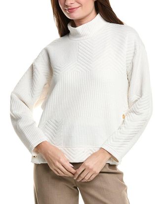 Nanette Lepore Chevron Mock Neck Sweater