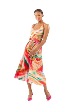 Le Superbe Bold Pleated Skirt In Swirl