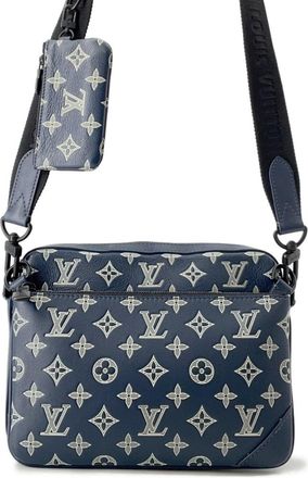 Louis Vuitton Navy Monogram Shadow Handbag Shoulder Bag (Pre-Owned)