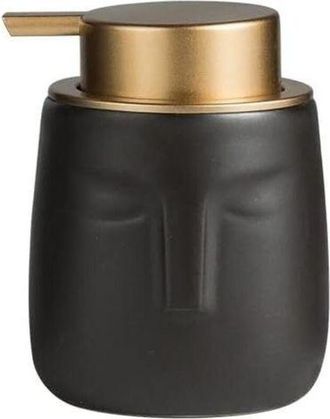 OEM (negro) Dispensador De Jab&oacute;n Moderno, Botella De Cer&aacute;mica Con Forma De Rostro Y Bomba Dorada Resistente A La Corrosi&oacute;n, Dispensador De Loci&oacute;n Decorati