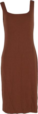 Reformation Emiliana Knit Midi Dress in Brown Tencel