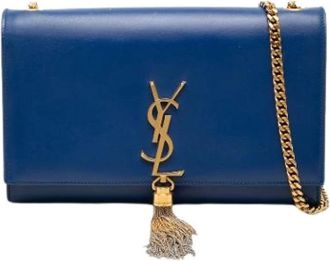 Saint Laurent Pre-owned Kate Cross Body Bag - Dames - Vintage Schoudertas - Blauw - ONE Size - Leer - Vintage