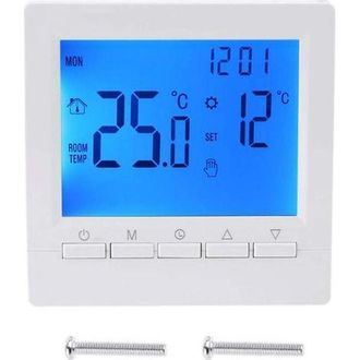 OEM Termostato Inteligente De Pared Con Pantalla Lcd Para Calefacci&oacute;n Por Suelo Radiante - Retroiluminaci&oacute;n Azul
