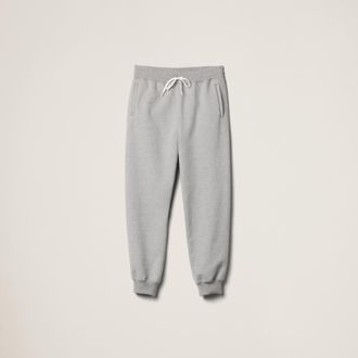 Miu Miu Cotton fleece pants with leather trim