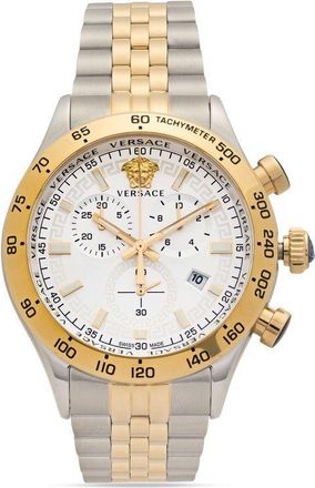 Versace Hellenyium Chrono 43mm - men - stainless steel/glass/Sapphire Crystal - One Size - Silver