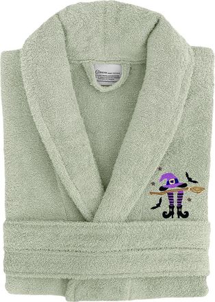 Linum Home Textiles Turkish Cotton Terry Embroidered Unisex Halloween Bath Robe