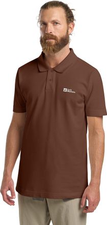 Jack Wolfskin Poloshirt JACK WOLFSKIN ESSENTIAL POLO M, Herren, Gr. L (52), braun (schwarz, rust), Oberstoff: 100% BAUMWOLLE ; Kontrastmaterial 1: 100% BAUMWOLLE ; 