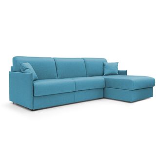 Divani.Store Divani.store - Evans Sof&aacute; Esquinero Convertible En Tela Impermeable 232 Cm Izquierdo (mat. 120x197) Azul Claro