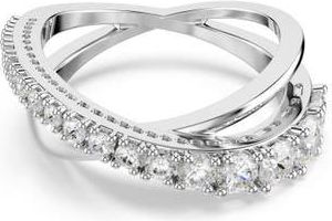 Swarovski Hyperbola Crisscross Bangle in Silver/White at Nordstrom, Size 5