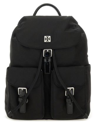 Tory Burch Womens Backpack Virginia Black Shoulder Bags