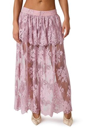 Steve Madden Arietty Lace Maxi Skirt in Mauve Shadows at Nordstrom, Size X-Small