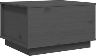 vidaXL Mesa De Centro Madera Maciza De Pino Gris 60x50x35 Cm Vidaxl