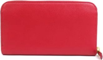 Prada Pre-owned Wallets, female, Red, Size: ONE SIZE Pre-owned Leather Wallet