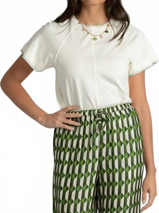 Closed Raglan Short Sleeve Top In Ivory