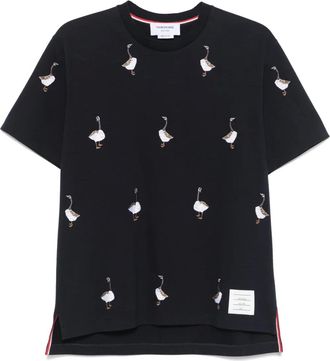 Thom Browne T-shirt con ricamo - Blu