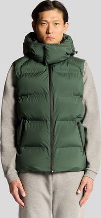 Lyle & Scott Mens Heavyweight Hooded Puffer Gilet - Green - Size X-Large