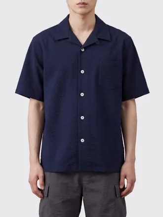 Howlin Stretch-Cotton Bowling Shirt with Cuban Collar and Short Sleeves