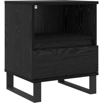 vidaXL Bed Cabinet Black Oak 40 x 35 x 50 cm Engineered Wood vidaXL