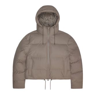 Rains Waterdichte winterjas - Dames - Jassen - Bruin - Maat: S Fleece