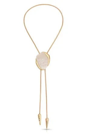 Ettika Stone Statement Bolo Necklace in Bone at Nordstrom