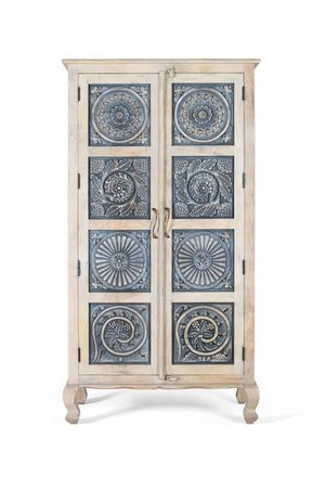 Giner&Colomer Armario de madera de mango con puertas talladas a mano 180cm