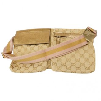 Gucci Beige Gold Canvas Fanny Pack (Pre-Owned)