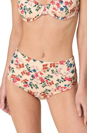 Andie Swim High Waist Bikini Bottoms in Riviera Floral at Nordstrom, Size X-Small