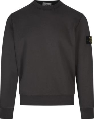 Stone Island Grijze Katoenen Fleece Sweatshirt - Heren - Sweatshirts - Grijs - XL - Katoen - Hoodies & sweatvesten