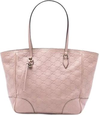 Gucci Pre-owned Tote Bags, female, Pink, Size: ONE SIZE Pre-owned Leather Tote