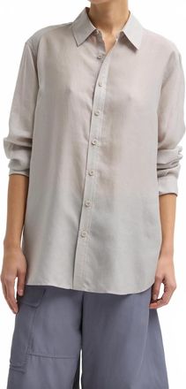 Tibi Silk Voile Charlie Mens Slim Shirt In Stone