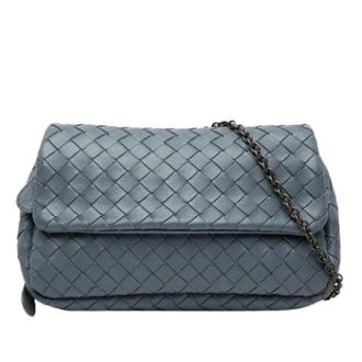 Bottega Veneta Pre-owned Cross Body Bags, female, Blue, Size: ONE SIZE Pre-owned Woven Crossbody Bag