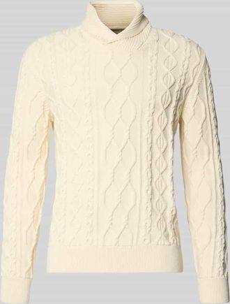 GANT Strickpullover mit gerippten Abschl&uuml;ssen in Offwhite, Gr&ouml;&szlig;e 4XL