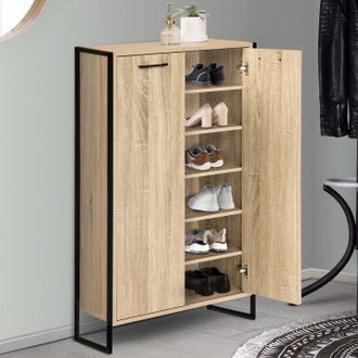IDMarket Idmarket - Mueble Zapatero Luis Armario De Dise&ntilde;o Industrial De 2 Puertas
