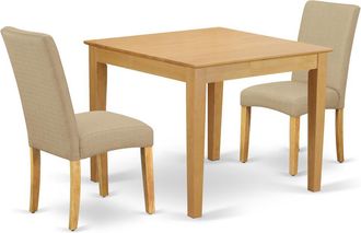 East West Furniture Dining Room Set Oak, OXDR3-OAK-16