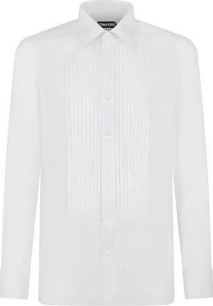 Tom Ford pointed-collar long-sleeve shirt - White