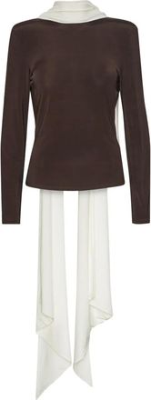 Rotate Top a maniche lunghe con foulard - Marrone