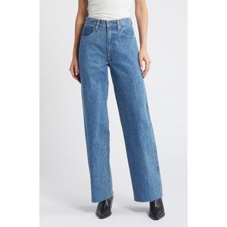 Slvrlake Denim Grace High Waist Raw Hem Organic Cotton Wide Leg Jeans in Heartache at Nordstrom Rack, Size 30