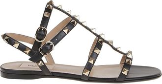 Valentino Garavani Sandalen met studs van kalfsleer - Dames - Sandalen - Zwart - 36 EU - Leer - Schoenen