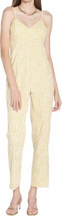 En Saison Linen Blend Jumpsuit In Yellow