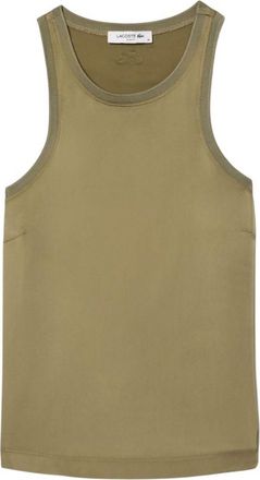 Lacoste Dames/Dames Satijn Slank Tanktop (Kaki Groen)
